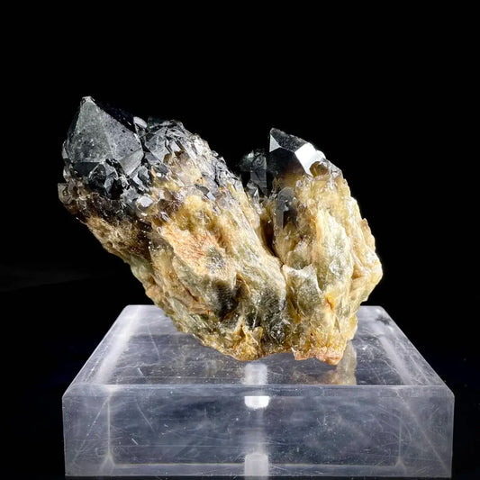 Natural Black Quartz Crystal Specimen | 600 g | 10*10*5.5 cm | Quartz Minerals | Brazil/Madagascar