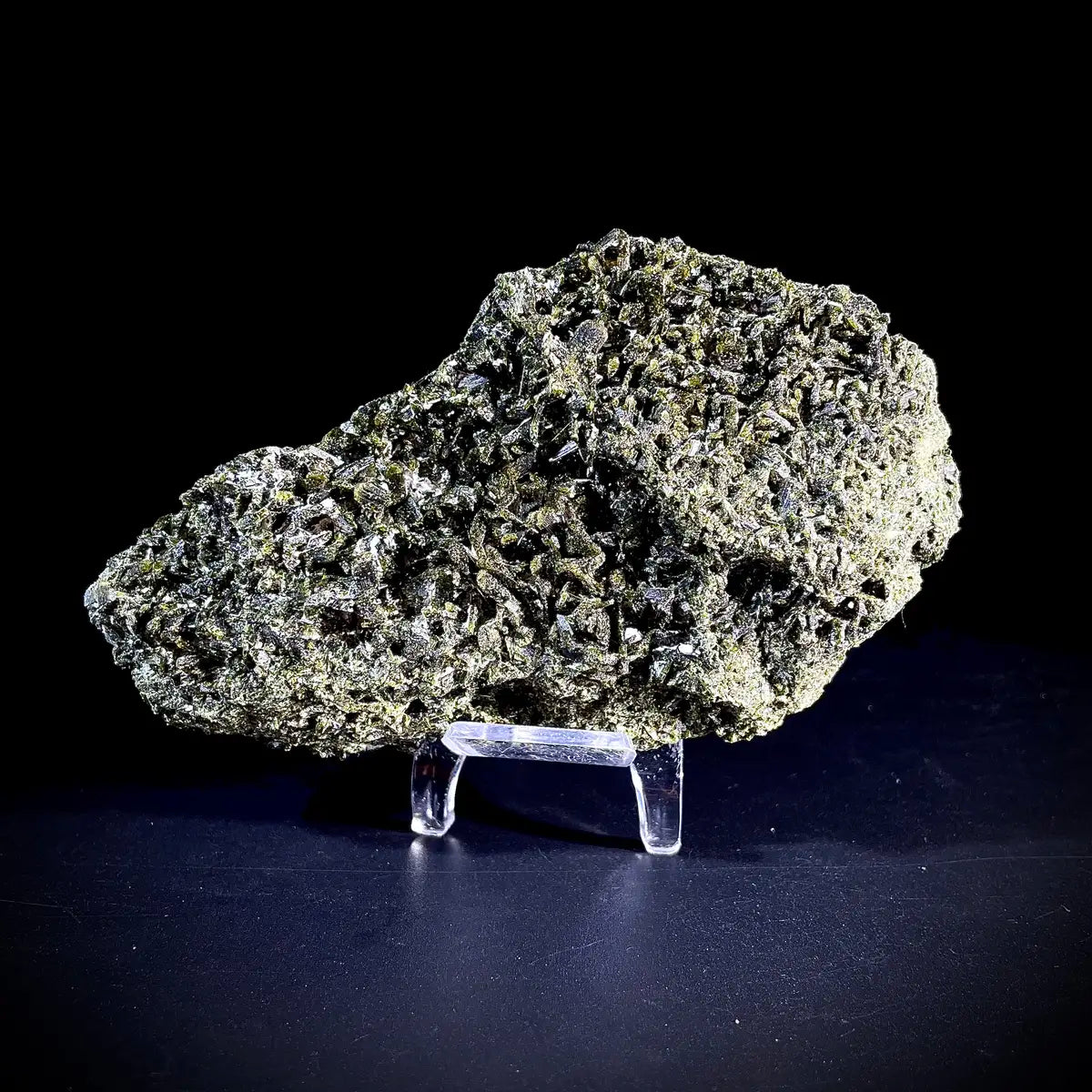 Natural Green Epidote& Tourmaline Specimen | Madagascar | 450 g | 14*8.5*3.5 cm